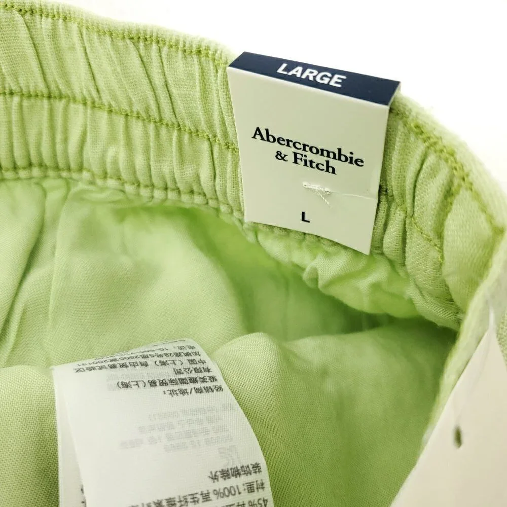 Abercrombie Fitch Linen Blend Shorts Light Green Stretch 32 Waist Women's Large